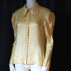 Alice Pollock Historical & Iconic Rare Golden Cream Blouse - England